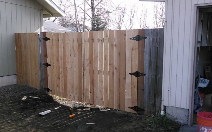 Repair and restore leaning fences, plus build, paint & add a gate