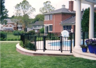 Pools are mandated to have a protective gate to keep children and pets out and safe.